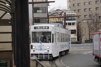 城下停留場から岡山駅前停留場:鉄道乗車記録の写真