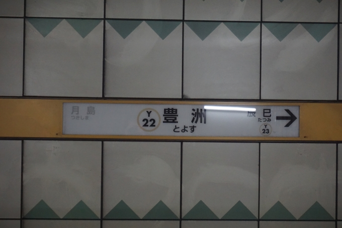 鉄道乗車記録の写真:駅名看板(8)        「豊洲駅」