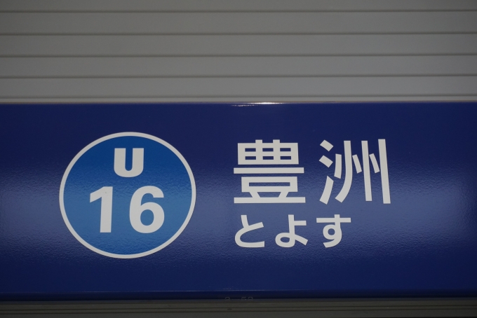 鉄道乗車記録の写真:駅名看板(1)          「ゆりかもめ豊洲駅」