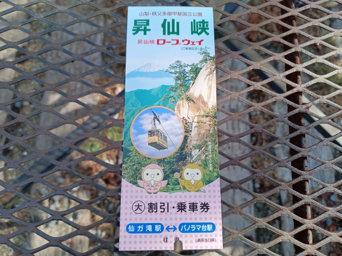 鉄道乗車記録の写真:旅の思い出(46)        「昇仙峡ロープウェイチケット」
