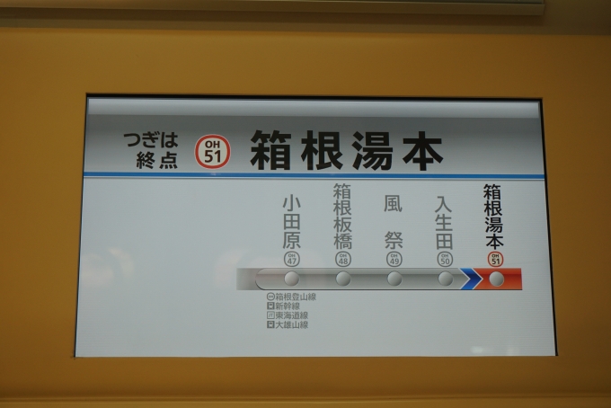 鉄道乗車記録の写真:車内設備、様子(6)        「次は終点箱根湯本」