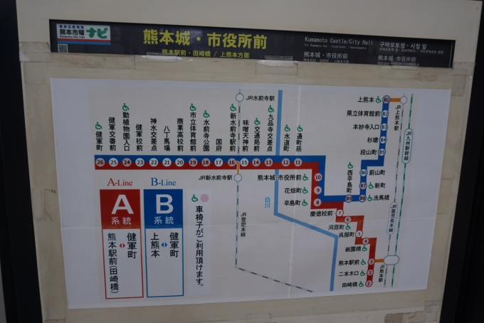 鉄道乗車記録の写真:駅舎・駅施設、様子(1)        「熊本城・市役所」