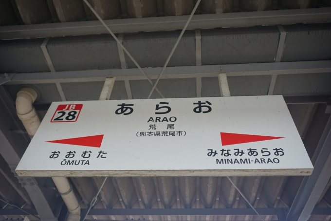 鉄道乗車記録の写真:駅名看板(16)        「荒尾駅」