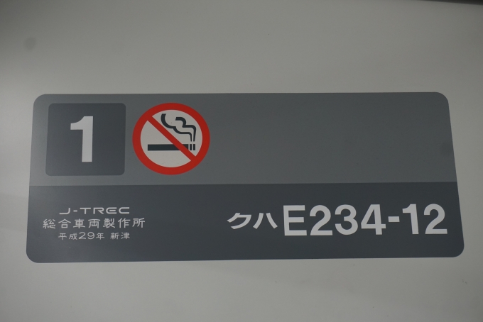 鉄道乗車記録の写真:車両銘板(2)        「JR東日本 クハE234-12」