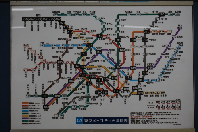 鉄道乗車記録の写真:駅舎・駅施設、様子(8)        「赤坂駅きっぷ運賃」