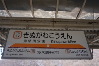 鬼怒川公園駅 写真:駅名看板