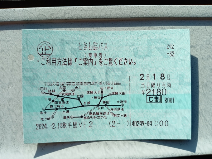 鉄道乗車記録の写真:きっぷ(16)        「ときわ路パス」