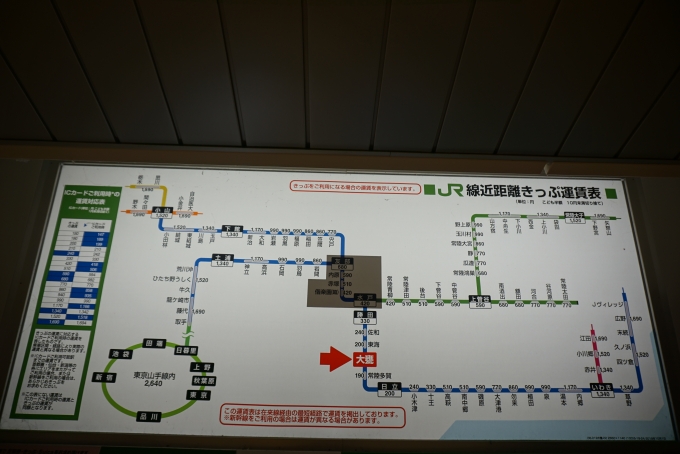 鉄道乗車記録の写真:駅舎・駅施設、様子(7)        「大甕駅きっぷ運賃」