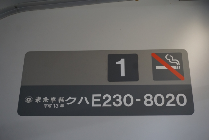鉄道乗車記録の写真:車両銘板(2)        「JR東日本 クハE230-8020」
