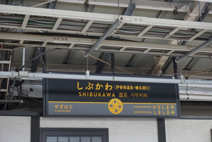 鉄道乗車記録の写真:駅名看板(6)        「渋川駅」