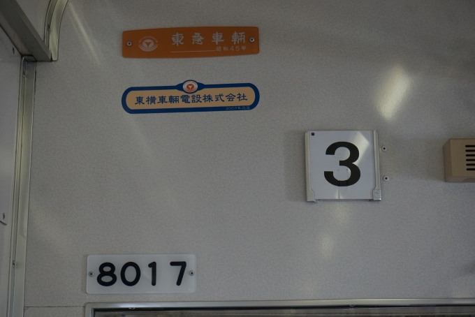 鉄道乗車記録の写真:車両銘板(2)        「伊豆急行8000系電車8017」