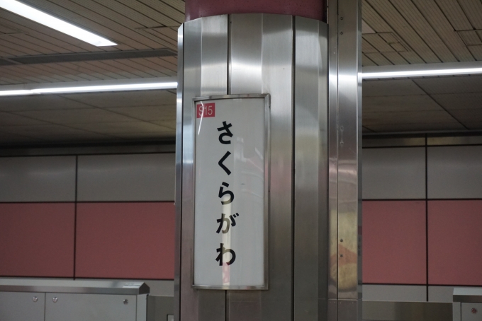 鉄道乗車記録の写真:駅名看板(4)        「千日前線桜川駅」