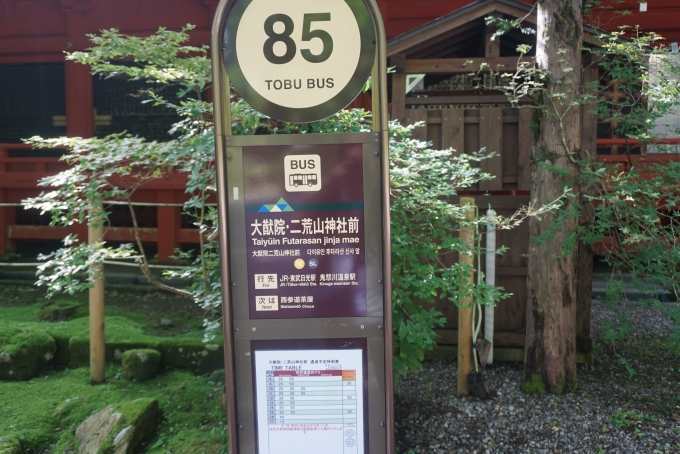 鉄道乗車記録の写真:旅の思い出(31)        「大猷院・二荒山神社前バス停」