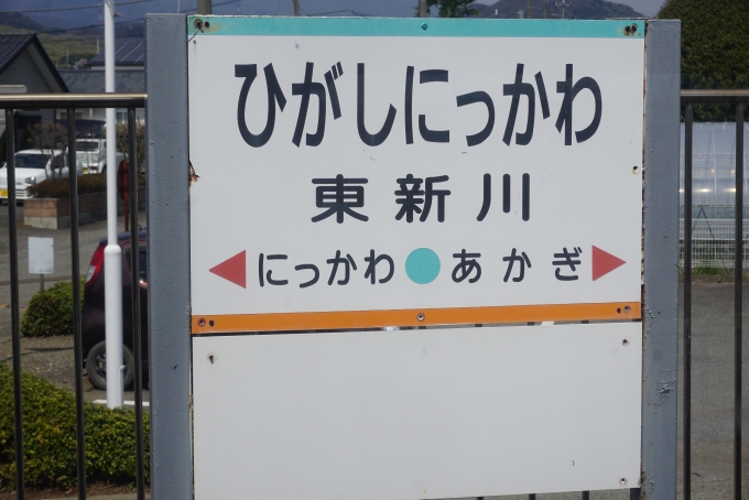 鉄道乗車記録の写真:駅名看板(6)        「東新川駅」
