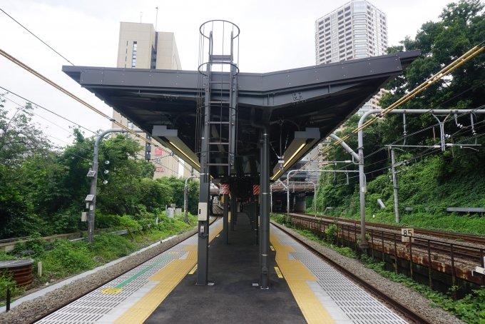 鉄道乗車記録の写真:駅舎・駅施設、様子(9)        「新宿側から撮影した新ホーム」