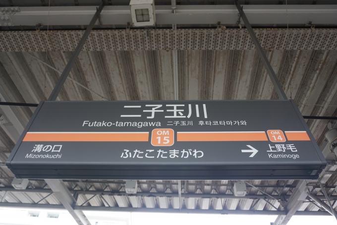 鉄道乗車記録の写真:駅名看板(2)        「二子玉川駅」