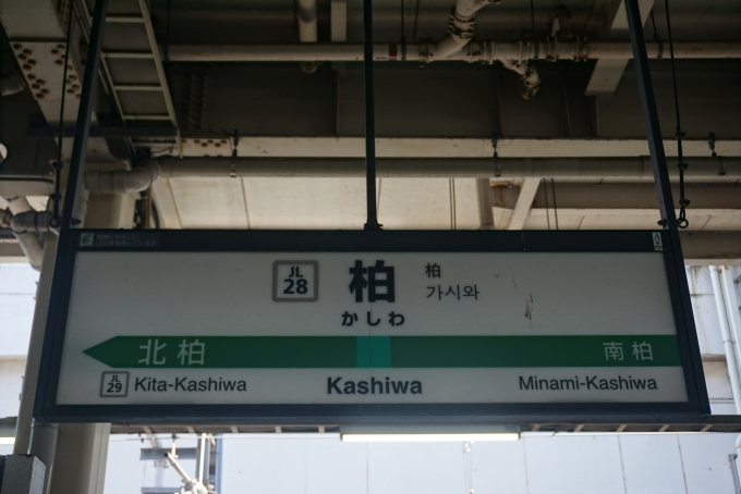 鉄道乗車記録の写真:駅名看板(7)        「柏駅」