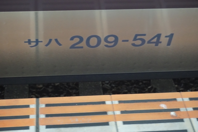 鉄道乗車記録の写真:車両銘板(5)        「JR東日本 サハ209-541」