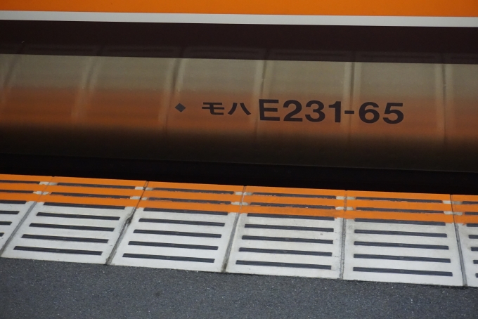 鉄道乗車記録の写真:車両銘板(3)        「JR東日本 モハE231-65」