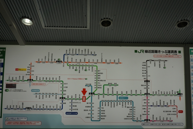 鉄道乗車記録の写真:駅舎・駅施設、様子(4)        「長町駅きっぷ運賃」