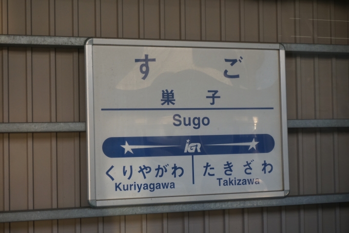 鉄道乗車記録の写真:駅名看板(5)        「巣子駅」