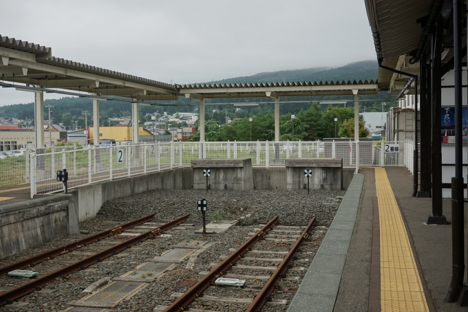 鉄道乗車記録の写真:駅舎・駅施設、様子(4)        「大湊駅の車止め」