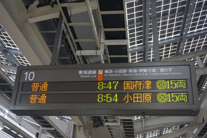 鉄道乗車記録の写真:駅舎・駅施設、様子(3)        「東京駅10番線発車案内」