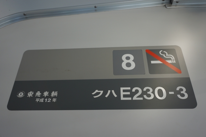鉄道乗車記録の写真:車両銘板(2)        「JR東日本 クハE230-3」