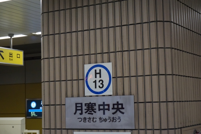 鉄道乗車記録の写真:駅名看板(2)        「月寒中央駅」