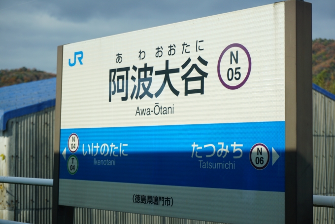 鉄道乗車記録の写真:駅名看板(4)        「阿波大谷駅」