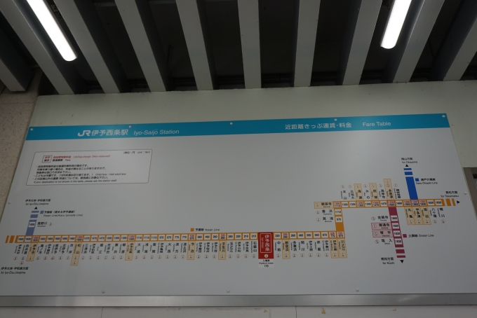 鉄道乗車記録の写真:駅舎・駅施設、様子(2)        「伊予西条駅きっぷ運賃」