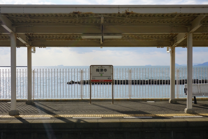 鉄道乗車記録の写真:駅舎・駅施設、様子(4)        「松山市方面のホームから撮影」