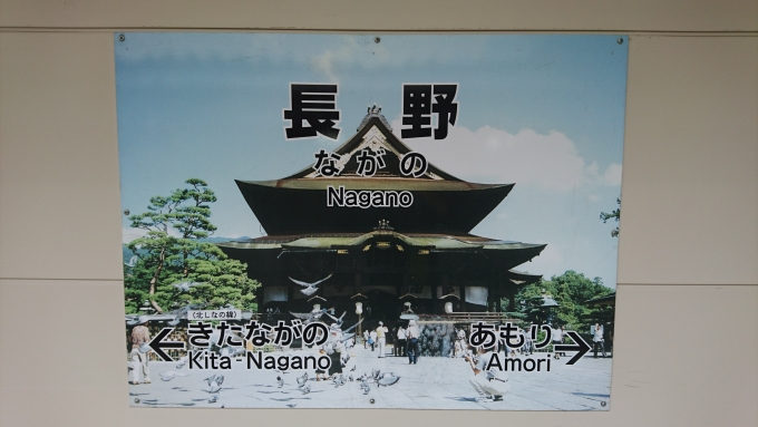 鉄道乗車記録の写真:駅名看板(3)        「長野駅看板」
