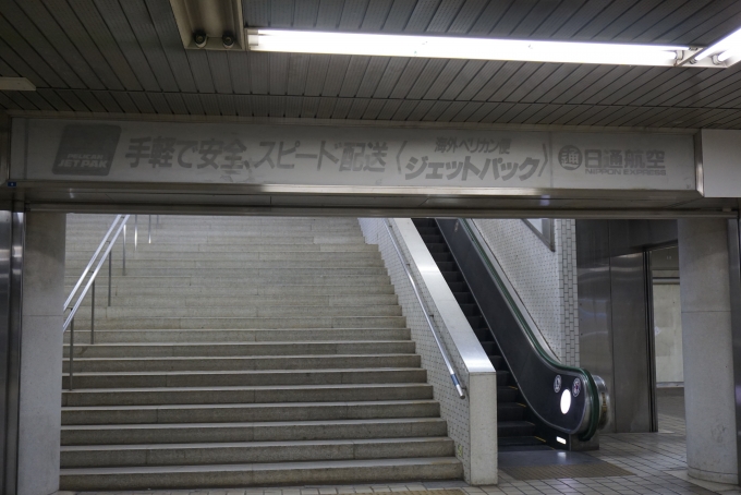 鉄道乗車記録の写真:駅舎・駅施設、様子(13)        「出口に向かう階段」