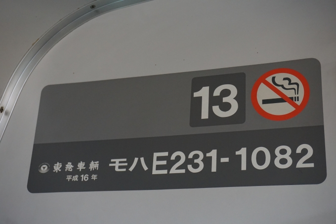 鉄道乗車記録の写真:車両銘板(2)        「JR東日本 モハE231-1082」