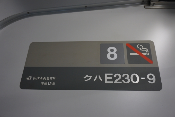 鉄道乗車記録の写真:車両銘板(2)        「JR東日本 クハE230-9」