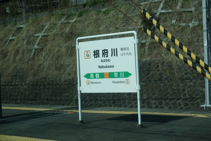 鉄道乗車記録の写真:駅名看板(6)        「根府川駅」