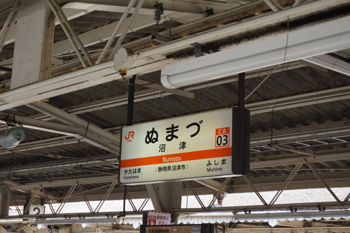 鉄道乗車記録の写真:駅名看板(6)        「東海道線沼津駅」