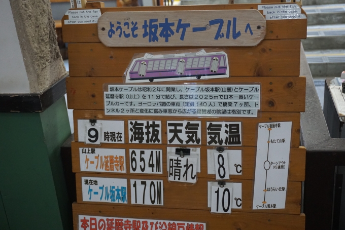 鉄道乗車記録の写真:駅舎・駅施設、様子(6)        「ケーブル坂本駅気温」