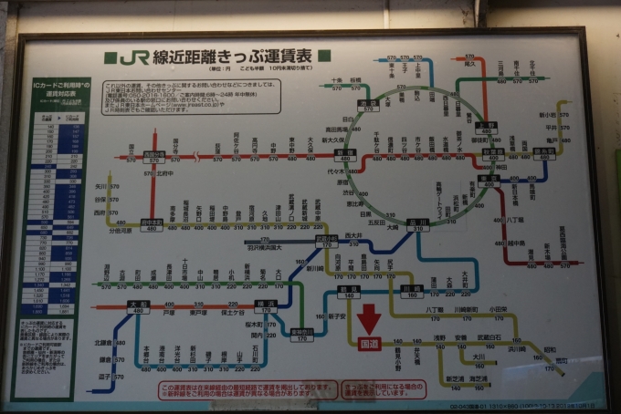 鉄道乗車記録の写真:駅舎・駅施設、様子(10)        「国道駅きっぷ運賃」