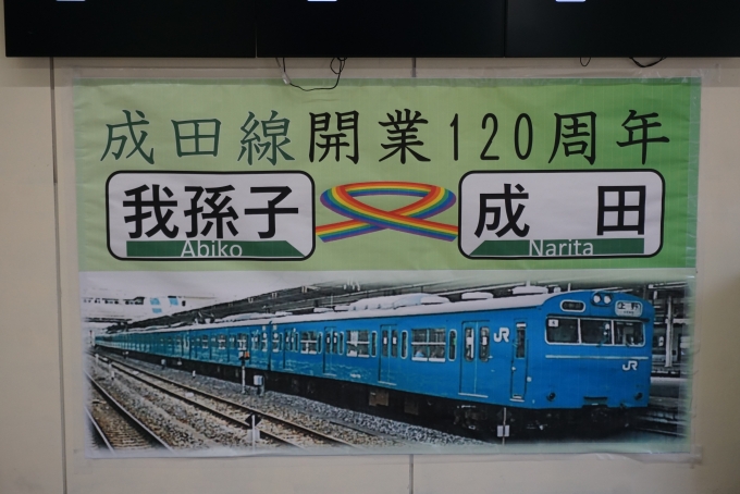 鉄道乗車記録の写真:駅舎・駅施設、様子(3)        「成田線開業120周年」