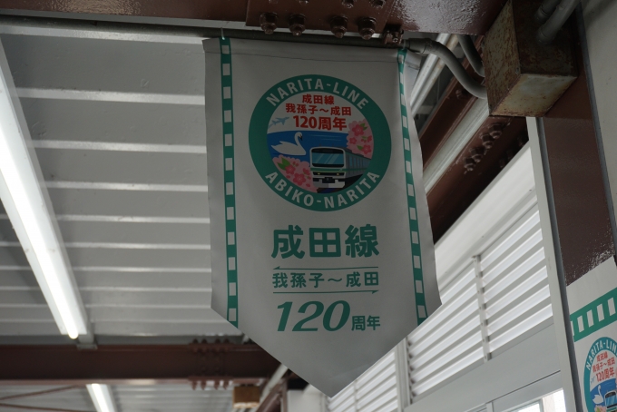 鉄道乗車記録の写真:駅舎・駅施設、様子(4)        「成田線開業120周年」