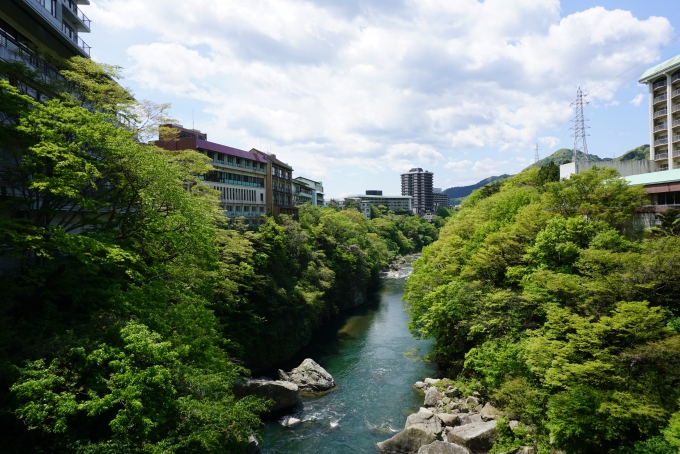 鉄道乗車記録の写真:旅の思い出(12)        「ふれあい橋から見た鬼怒川温泉駅側の風景」