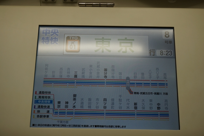 鉄道乗車記録の写真:車内設備、様子(1)        「東京行き」