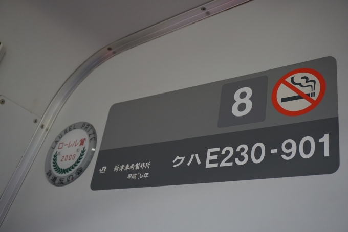 鉄道乗車記録の写真:車両銘板(1)        「JR東日本 クハE230-901」