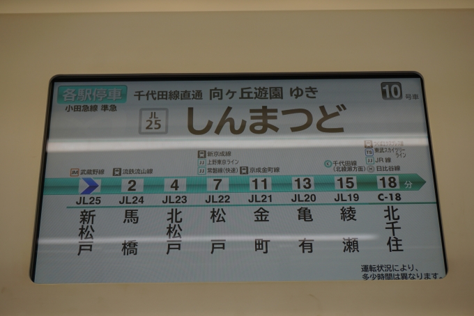 鉄道乗車記録の写真:車内設備、様子(5)        「新松戸」