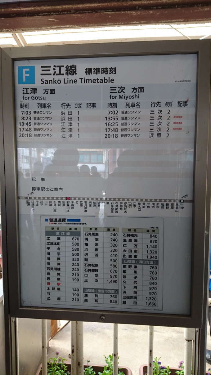 鉄道乗車記録の写真:駅舎・駅施設、様子(3)        「発車時刻表」