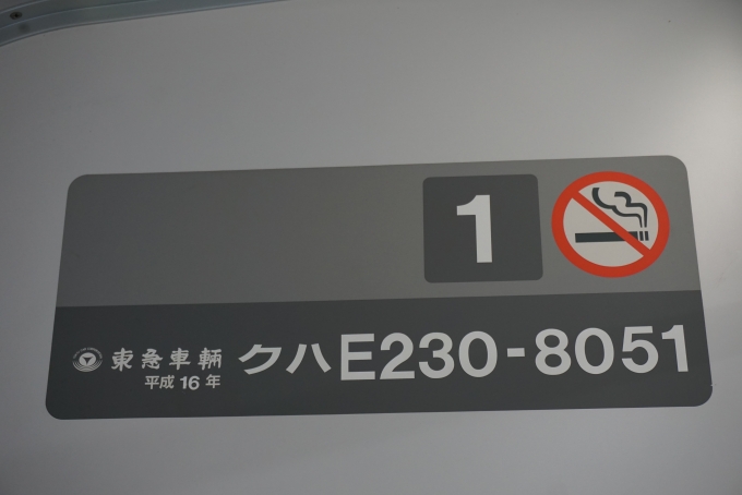 鉄道乗車記録の写真:車両銘板(6)        「JR東日本 クハE230-8051」