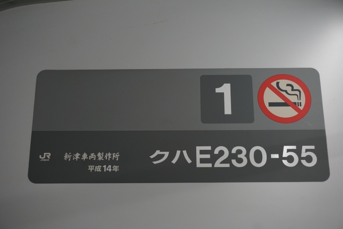 鉄道乗車記録の写真:車両銘板(3)        「JR東日本 クハE230-55」