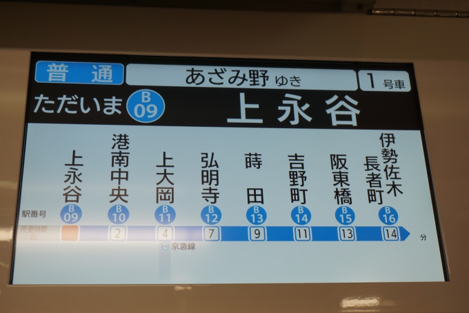 鉄道乗車記録の写真:車内設備、様子(6)        「ただいま上永谷」